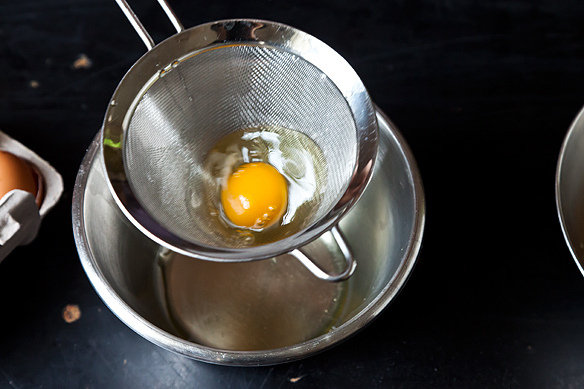 draining egg whites