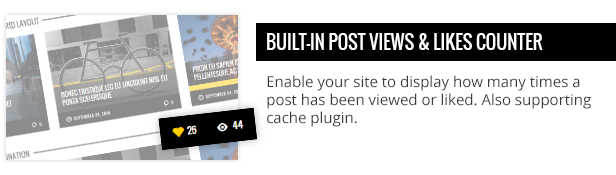 Built-in Post views and likes counter